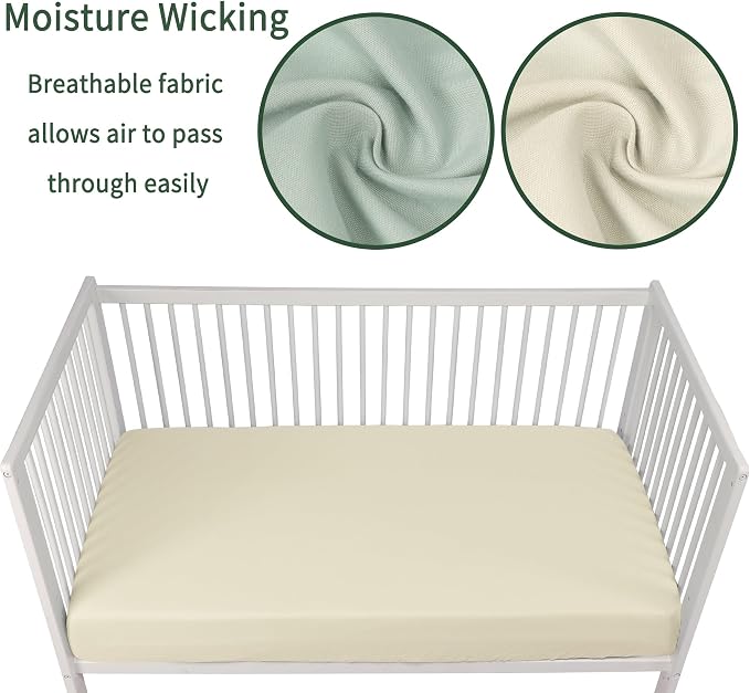 GUNTAIL Baby Crib Sheets for Boys Girls, 2 Pack Fitted Crib Sheet for Standard - Image 3