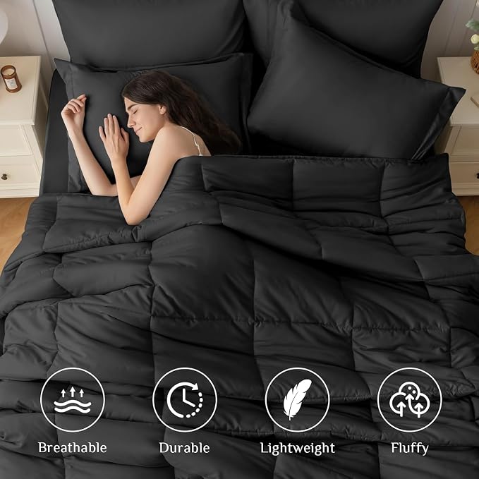 JOLLYVOGUE California King Comforter Set, Ultra-Soft Bed in a Bag Cal King Size - Image 2