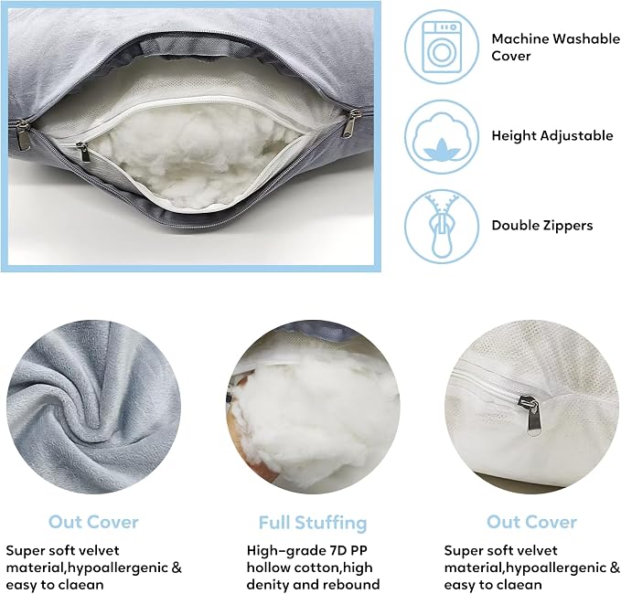 U-Shaped Pregnancy Pillow for Sleeping, Full Body Support for Back, HIPS & Belly - Image 4