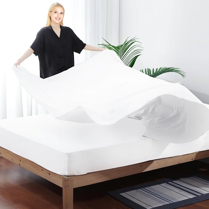 Flat Sheet Only 2 Pack, Queen Size 400 Thread Count 100% Egyptian Cotton Flat - Image 5