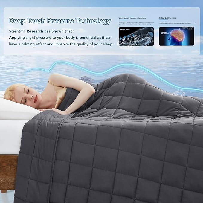Topcee Weighted Blanket for Adults Twin Size Soft Cooling Heavy Blanket Sleeping - Image 3