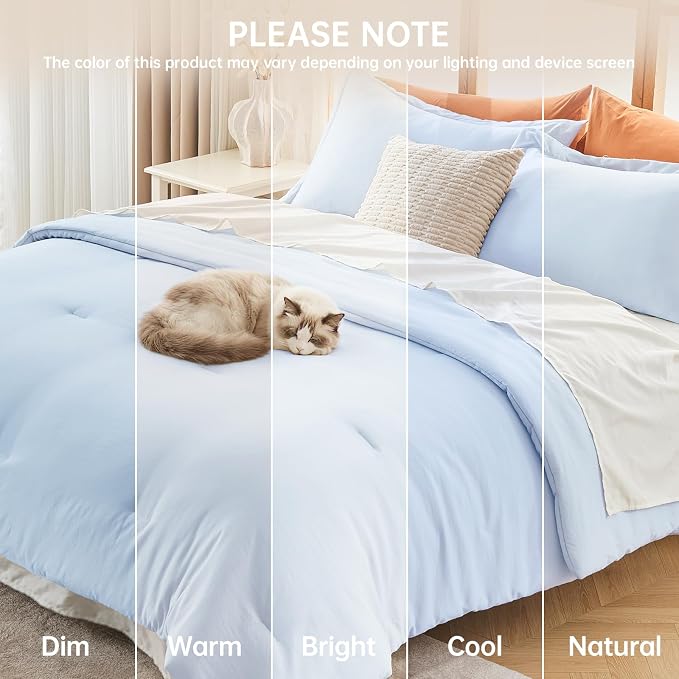 MUXHOMO King Size Comforter Set, All Season Ultra Soft Down Alternative Bedding - Image 9
