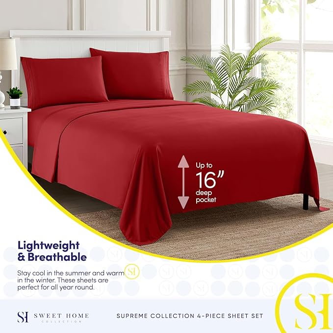 Twin Sheets - Breathable Luxury Sheets - 1800 Supreme Collection Extra Soft - Image 3