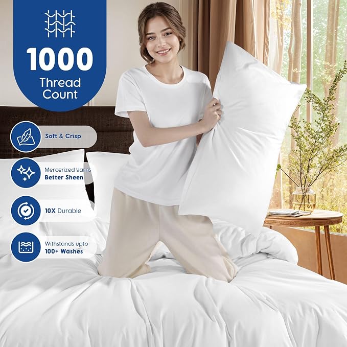 SONORO KATE 100% Egyptian Cotton Duvet Cover Queen Size, 1000 Thread Count - Image 3