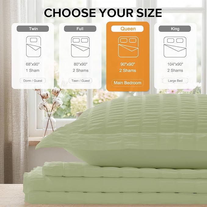 Cozyide Green Duvet Cover Queen Size, 3 Pieces Bedding Duvet Covers, Soft - Image 3