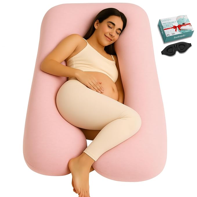 U-Shaped Pregnancy Pillow – 100% Cotton Cover, Full Body Maternity Support by babivio