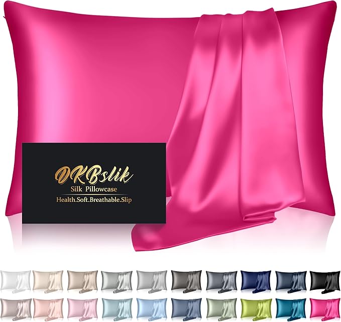 Silk Pillowcase for Hair and Skin, Mulberry Silk Pillow Cases Queen Size by HOME