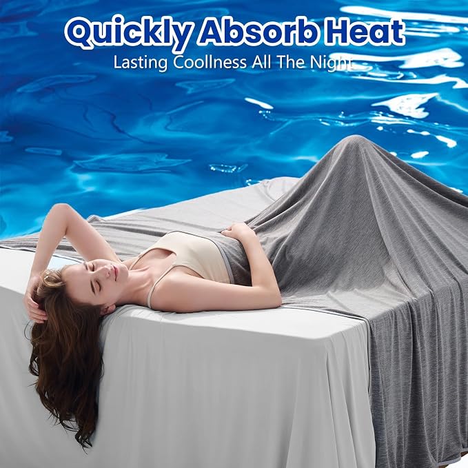 Topcee Cooling Blanket for Night Sweats Absorbs Heat to Keep Adults Cool on - Image 2