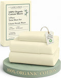 LANE LINEN 100% Organic Cotton Twin Bed Sheet Set, Comfy & Breathable Hotel by LaneLinen