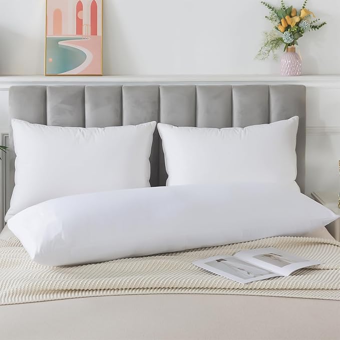 Memory Foam Body Pillow with Pillowcase, Soft Large Long Bed Pillow - Image 7