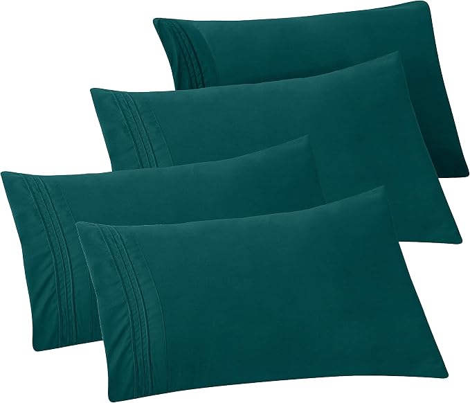 Elegant Comfort 4-Pack Solid Pillowcases 1500 Premium Hotel Quality Microfiber by ELEGANTCOMFORT
