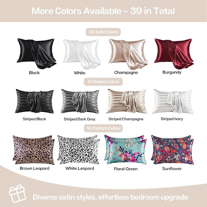 MR&HM Satin Pillowcase for Hair and Skin, Silk Satin Pillowcase 2 Pack - Image 7
