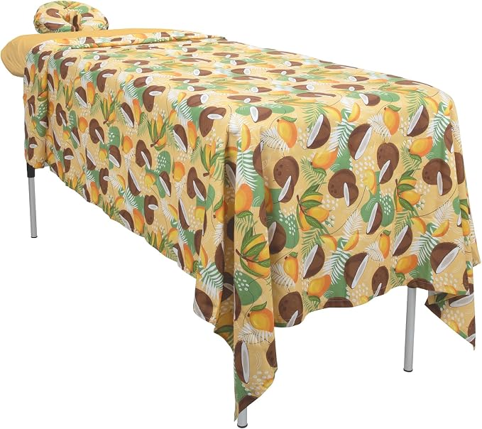 ForPro Premium Designer Microfiber 3-Piece Massage Sheet Set, Coco Mango - Image 2