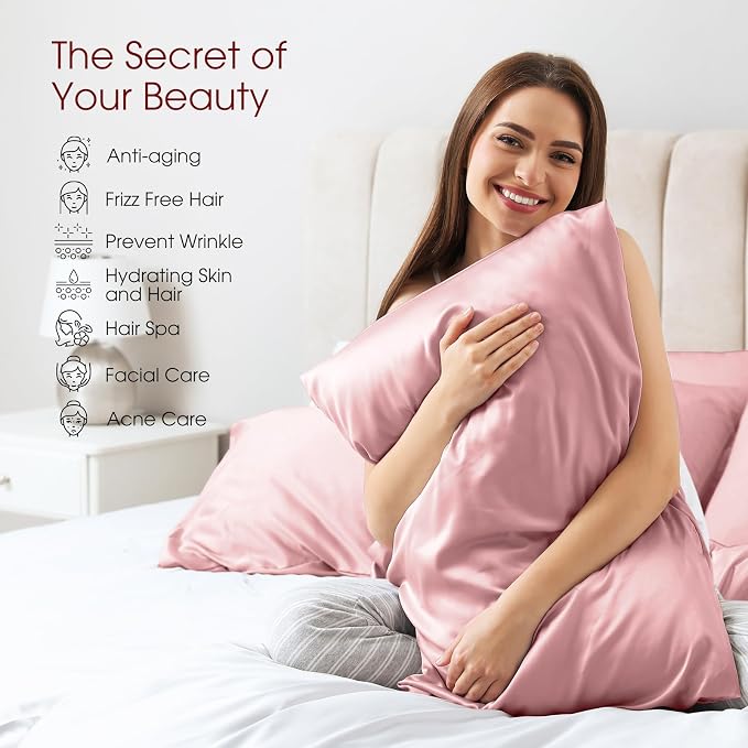 100% Silk Pillow Cases 2 Pack Standard Size Mulberry Silk Pillowcase - Image 3