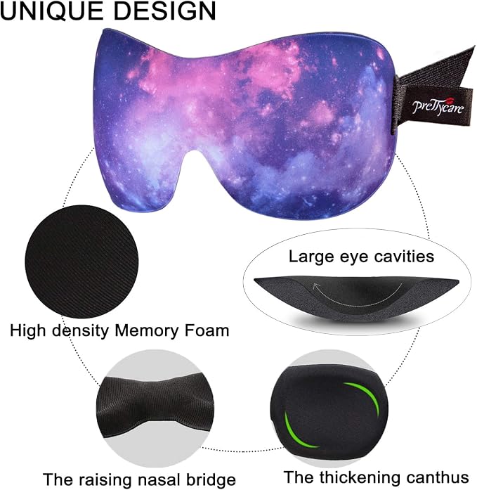 PrettyCare 3D Sleep Mask 2 Pack, Eye Mask - Image 3