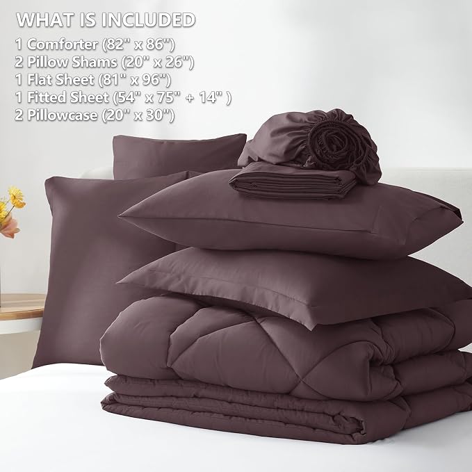 CozyLux Full Size Comforter Sets Cocoa Powder - Image 6