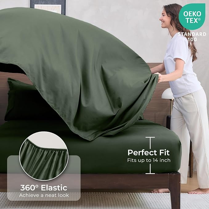 HEVUMYI Army Green Twin-XL Comforter Set - Image 5