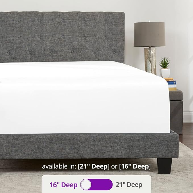 White Fitted Sheet – Twin Fitted Sheets Only – Microfiber Fitted Sheets 1 Pack - Image 3