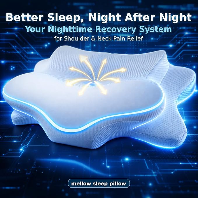 Cervical Pillow for Neck Pain Relief, Ergonomic Dual-Height Memory Foam Pillow - Image 2