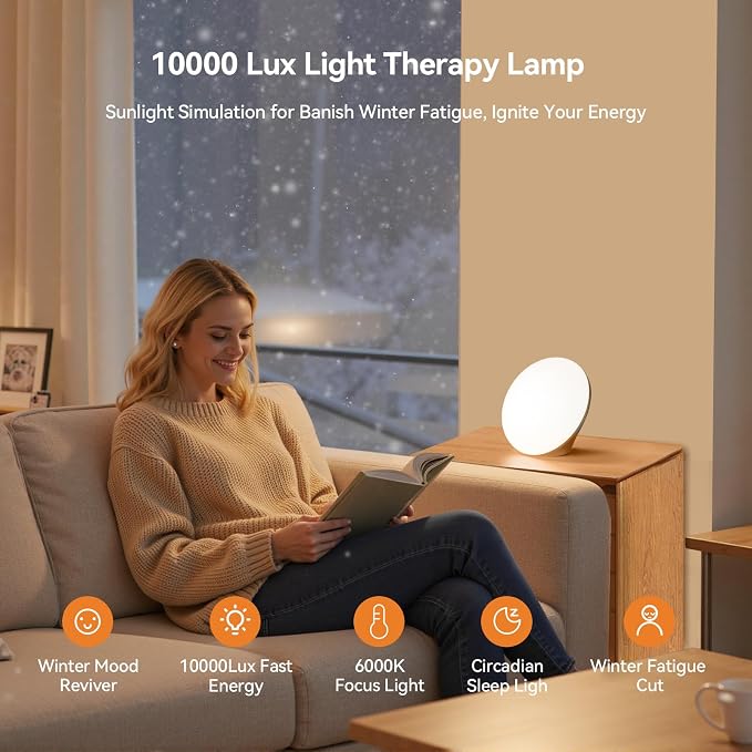 670nm Red Light Therapy Sleep Device & 10, 000 Lux Sun Lamp – Dual Function - Image 9