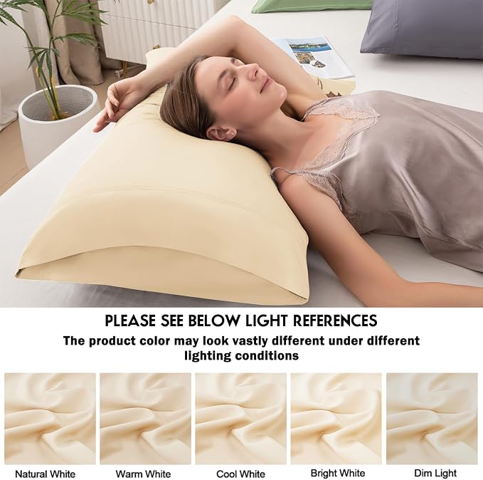 Pillowcases Standard Size 2 Pack, Cooling Viscose from Bamboo Pillow Cases - Image 6