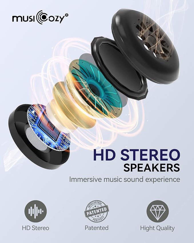 MUSICOZY Sleep Headphones Bluetooth 5.4 Headband Breathable Sleeping Headphones - Image 5