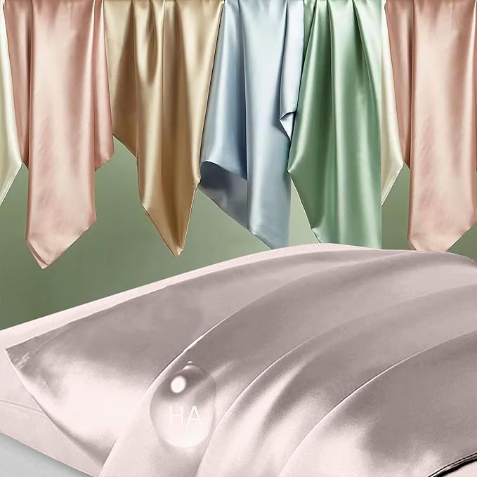 Silk Pillow Cases 2 Pack, Mulberry Silk Pillowcases Standard Set of 2, Anti Acne - Image 2