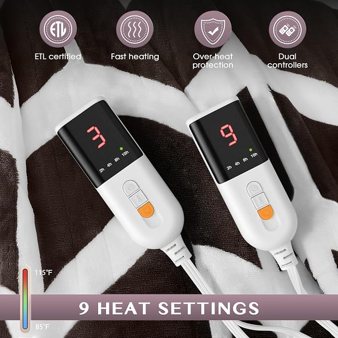 VENTIMI Electric Blanket Queen Size, Fast Heating Blanket - Image 2