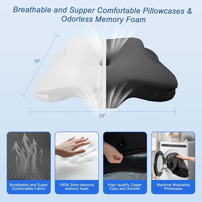 Pain Relief Cervical Pillow for Neck Support, Adjustable Ergonomic Pillow Cozy - Image 5