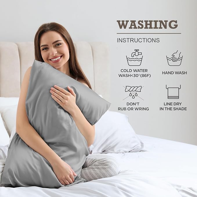 BPC 100% Mulberry Silk Pillowcases 2 Pack, Grade 6A ClimaSilk™ Silk Pillow - Image 8