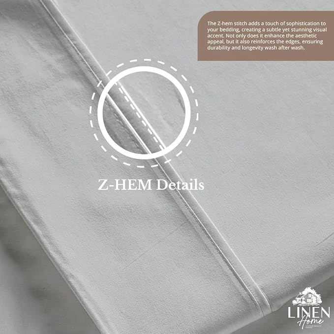 Linen Home 100% Cotton Percale 1 Flat Sheet, Full Size - Image 5