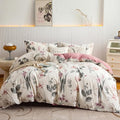 OAITE Duvet Cover Set Twin Size Floral Pattern 600 Thread Count Ultra Soft 100% by OAITE