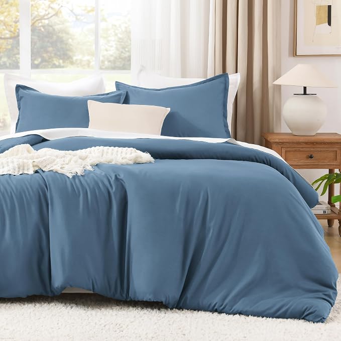 Litanika Comforters King Size Ocean Blue, 3 Pieces Lightweight Solid Bedding - Image 2