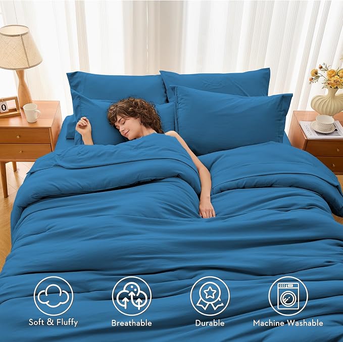 MUXHOMO 5 Pieces Twin XL Comforter Set, Soft Bed in a Bag Twin XL Size - Image 2