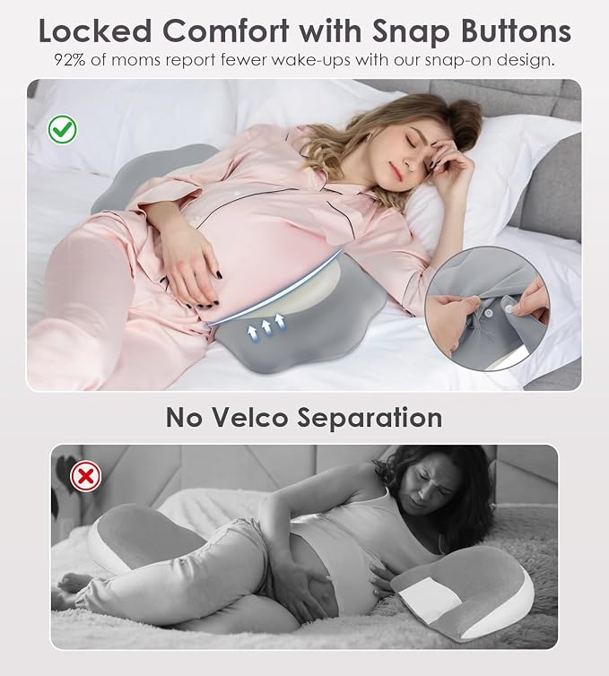 Memory Foam Pregnancy Pillows for Sleeping, Side Sleeper Maternity Pillow - Image 5