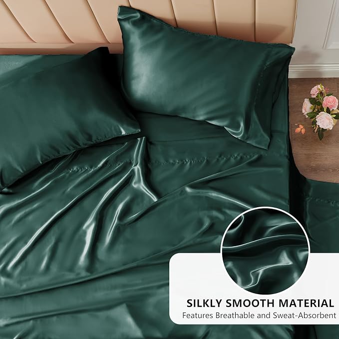 CozyLux Satin Sheets Full Size Sheets - Image 3