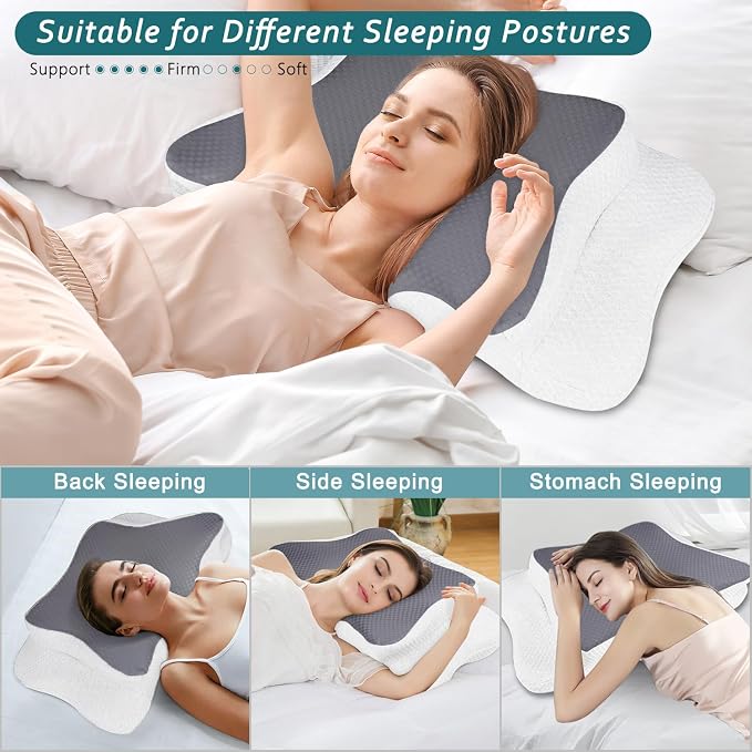 CHxxy Cervical Neck Pillow for Pain Relief Sleeping, Memory Foam Pillows - Image 4