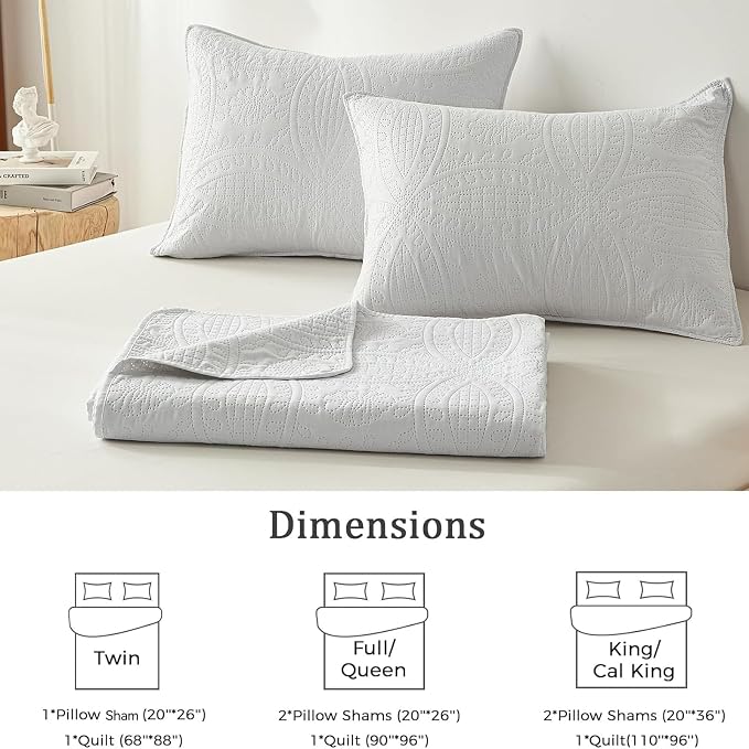 akkialla Queen Quilt Bedding Set, Lightweight Soft Bedspread Coverlet, Modern - Image 6