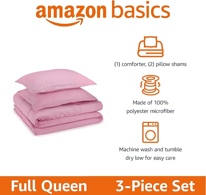 Amazon Basics 3-Piece Soft Microfiber Kid's Comforter and Pillow Sham Set - Image 2