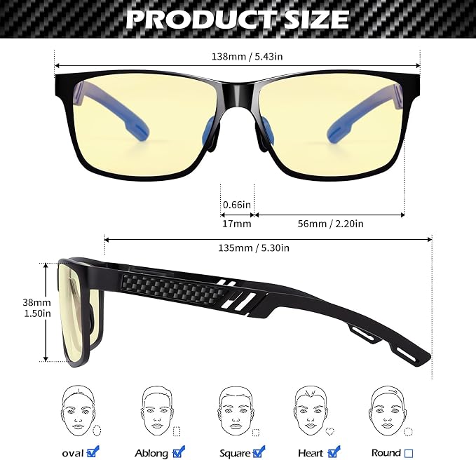 ANYLUV Blue Light Blocking Glasses Men Computer Gaming Glasses Lightweight - Image 6
