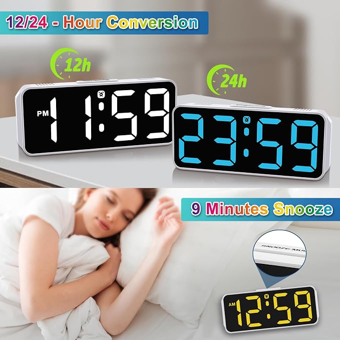 Peakeep Small Digital Alarm Clock Plug in - Image 6