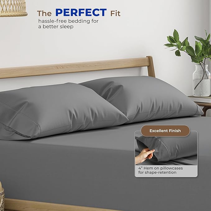 Thread Spread 100% Egyptian Cotton King Size Pillow Cases Set of 4 - Image 4