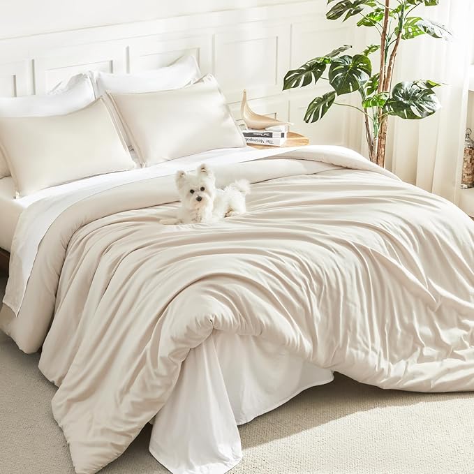 Litanika Beige Comforter Set California King Size, 3 Pieces Cal King by Litanika