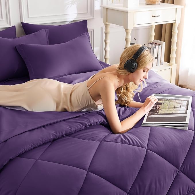 CozyLux Full Size Comforter Sets Purple - Image 4