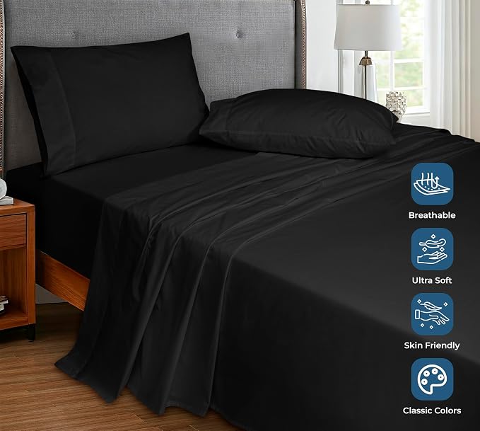Royale Linens 100% Organic Cotton Full Flat Sheet Only - Image 4