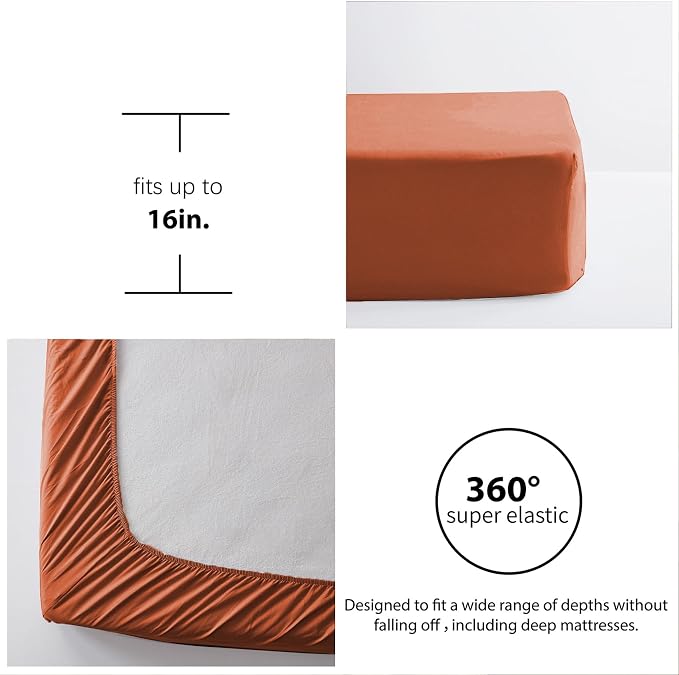 Zzlpp Twin Comforter Set 5 Pieces, Burnt Orange Tufted Bed in a Bag - Image 8
