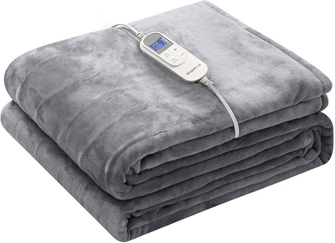 Wapaneus Foot Pocket Heated Blanket Electric Throw by Wapaneus