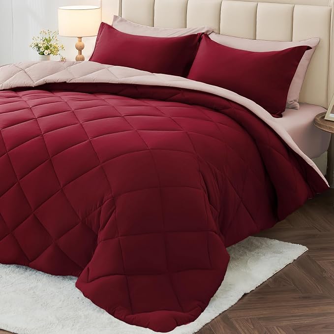 MUXHOMO 7 Pieces King Comforter Set, Reversible Bed in a Bag King Size by MUXHOMO