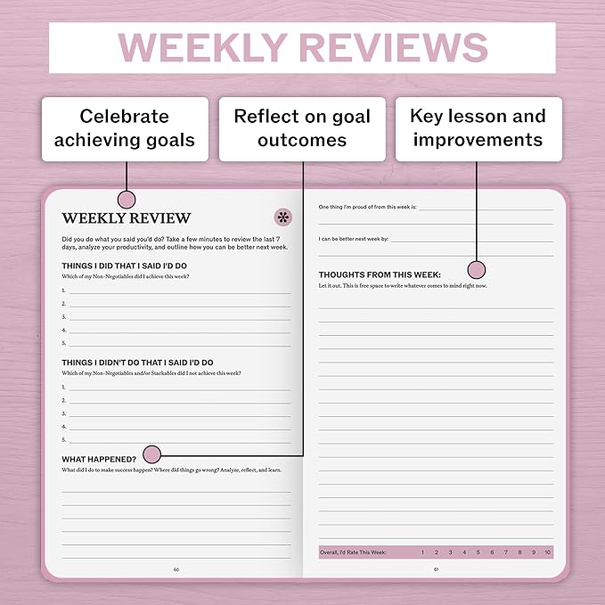 Undated Daily Planner | 90 Day Daily & Weekly Productivity Journal - Image 8