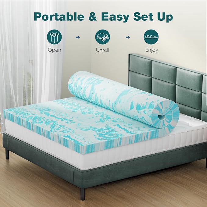 Sweetcrispy Mattress Topper California King, 4 Inch Thick Memory Foam Gel - Image 5